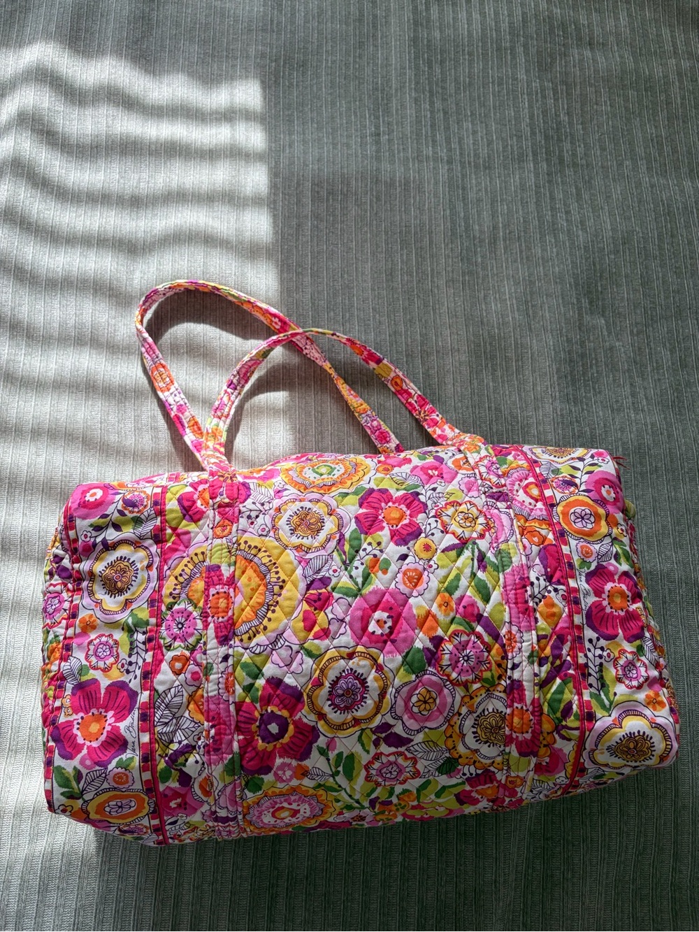 Vera Bradley Floral Quilted Weekender Duffle Bag - Picture 2 of 14